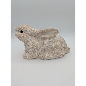 Rare Timmy Woods White Bunny "GRAND RABBIT" Hand Carved Purse Clutch w/ TAG